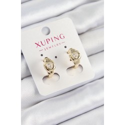 Xuping Zirkon Taşlı Kalp Model Gold Renk Kadın Küpe