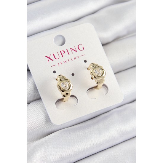 Xuping Zirkon Taşlı Kalp Model Gold Renk Kadın Küpe Xuping Zirkon Taşlı Kalp Model Gold Renk Kadın Küpe