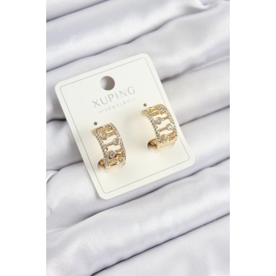 Xuping Zirkon Taşlı Çit Halka Model Gold Renk Kadın Küpe Xuping Zirkon Taşlı Çit Halka Model Gold Renk Kadın Küpe