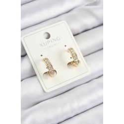 Xuping Zirkon Taşlı Halka Model Gold Renk Kadın Küpe