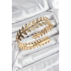 Pirinç Yaprak Model Gold Renk Kadın Pazu Bileklik