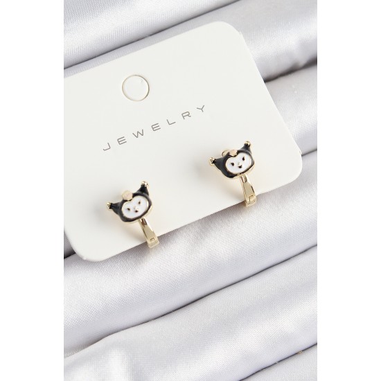 Pirinç Kuromi Model Gold Renk Çocuk Küpe Pirinç Kuromi Model Gold Renk Çocuk Küpe