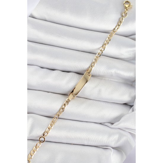 Pirinç Dikdörtgen Model Gold Renk Xuping Bebek Künyesi Pirinç Dikdörtgen Model Gold Renk Xuping Bebek Künyesi