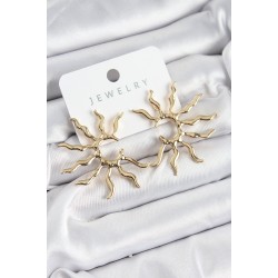 Pirinç Güneş Model Gold Renk Kadın Küpe