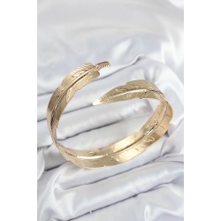 Pirinç Yaprak Model Gold Renk Kadın Pazu Bileklik