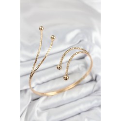 Pirinç Topcuk Model Gold Renk Kadın Pazu Bileklik