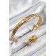 Pirinç Zirkon Taşlı Vintage Model Gold Renk Bileklik Yüzük Set Pirinç Zirkon Taşlı Vintage Model Gold Renk Bileklik Yüzük Set