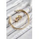 Pirinç Zirkon Taşlı Ayrık Model Gold Renk Bileklik Yüzük Set