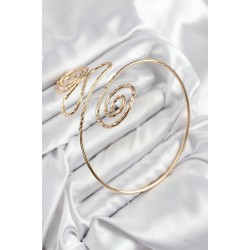 Pirinç Etnik Model Gold Renk Pazu Bileklik
