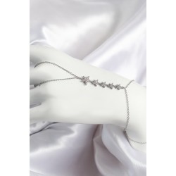 Pirinç Zirkon Taşlı Yıldız Model Gümüş Renk Kadın Şahmeran