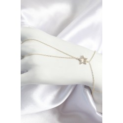 Pirinç Zirkon Taşlı Yıldız Model Gold Renk Kadın Şahmeran