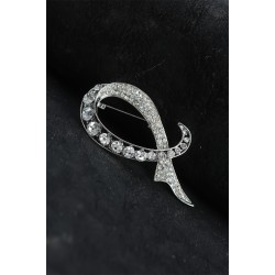 Zirkon Taşlı Metal Broş