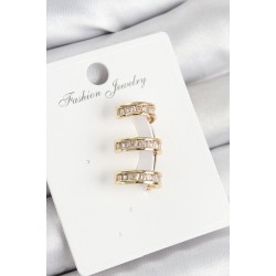 Pirinç Su Yolu Model Gold Renk Sağ Kıkırdak Küpe