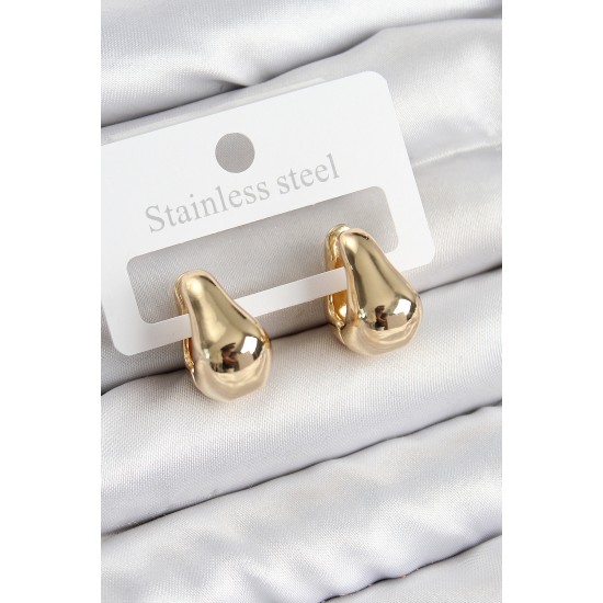 Pirinç Halka Model Gold Renk Kadın Küpe Pirinç Halka Model Gold Renk Kadın Küpe