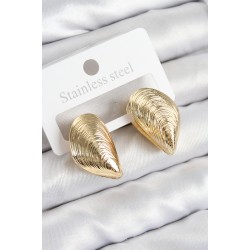 Pirinç İstiridye Model Gold Renk Kadın Küpe