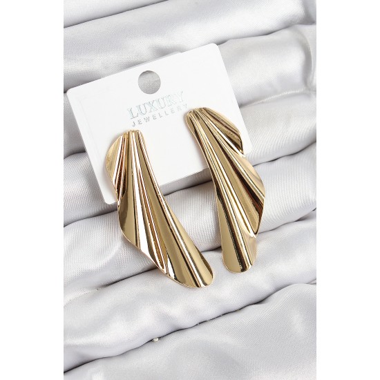 Pirinç Tül Model Gold Renk Kadın Küpe