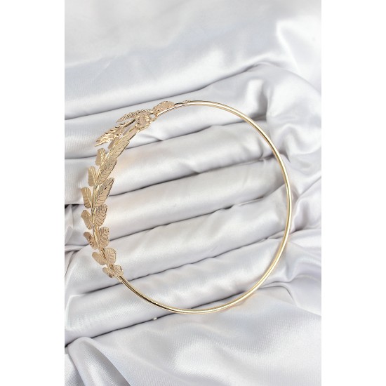 Pirinç Yaprak Model Gold Renk Pazu Bileklik Pirinç Yaprak Model Gold Renk Pazu Bileklik