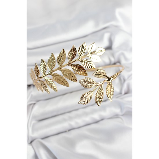 Pirinç Yaprak Model Gold Renk Pazu Bileklik Pirinç Yaprak Model Gold Renk Pazu Bileklik