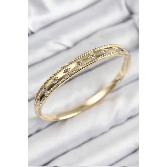 Pirinç Zirkon Taşlı Kutup Yıldızı Model Gold Renk Kadın Kelepçe Pirinç Zirkon Taşlı Kutup Yıldızı Model Gold Renk Kadın Kelepçe