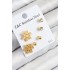 316L Çelik Zirkon Taşlı Kar Tanesi Model Gold Renk Kadın Set Küpe