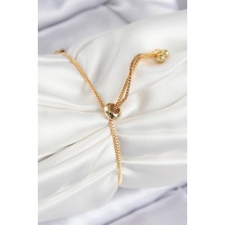 Pirinç Zirkon Taşlı Kare Model Gold Renk Asansörlü Kadın Bileklik