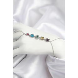 Pirinç Renkli Zirkon Taşlı Model Gümüş Renk Şahmeran