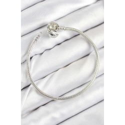 Pirinç Charm Topcuk Model Gümüş Renk Kadın Bileklik