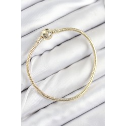 Pirinç Charm Topcuk Model Gold Renk Kadın Bileklik