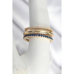 Pirinç Gold Renk Zirkon Taşlı 4'Lü Kadın Yüzük
