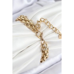 316L Çelik Örme Zincir Model Gold Renk Kadın Bileklik