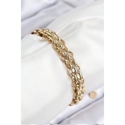 316L Çelik Örme Zincir Model Gold Renk Kadın Bileklik