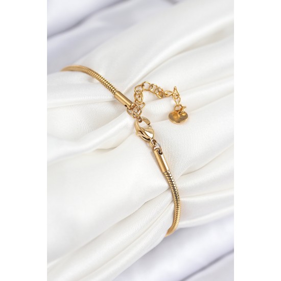 316L Çelik Göz Charm Model Gold Renk Kadın Bileklik