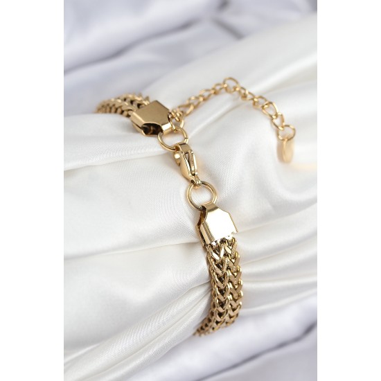 316L Çelik Örme Zincir Model Gold Renk Kadın Bileklik 316L Çelik Örme Zincir Model Gold Renk Kadın Bileklik