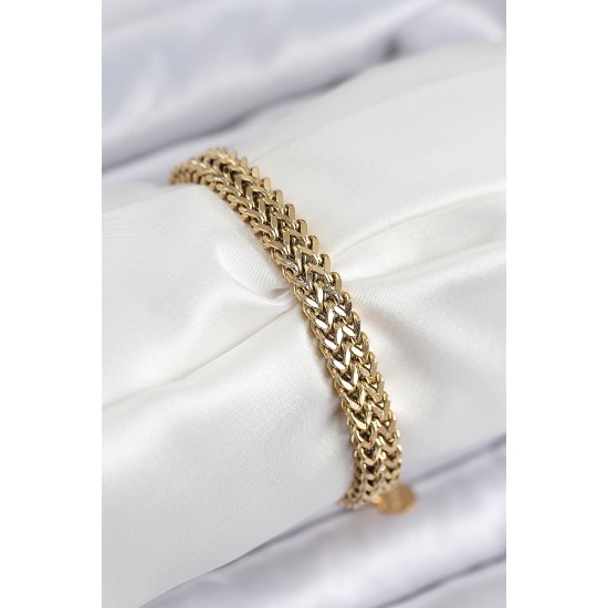316L Çelik Örme Zincir Model Gold Renk Kadın Bileklik 316L Çelik Örme Zincir Model Gold Renk Kadın Bileklik