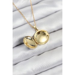 316L Çelik Açılabilr Kapaklı Deniz Model Gold Renk Kadın Kolye