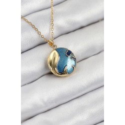 316L Çelik Açılabilr Kapaklı Deniz Model Gold Renk Kadın Kolye