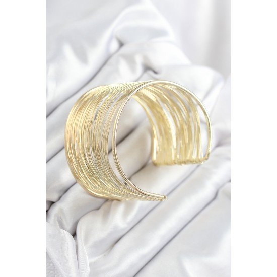 Pirinç Tel Sarma Model Gold Renk Kadın Bileklilk Pirinç Tel Sarma Model Gold Renk Kadın Bileklilk