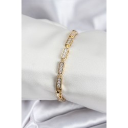 Pirinç VIP Seri Gold Renk Parçalı Model Kadın Bileklik