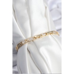 Pirinç VIP Seri Gold Renk Zirkon Taşlı Model Kadın Bileklik