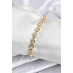 Pirinç VIP Seri Zirkon Taşlı Gold Renk Kadın Bileklik