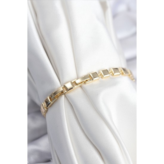 Pirinç VIP Seri Gold Renk Zirkon Taşlı Model Kadın Bileklik Pirinç VIP Seri Gold Renk Zirkon Taşlı Model Kadın Bileklik
