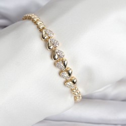 14K Gold Renk Kaplama Kalp Model CM Kadın Bileklik