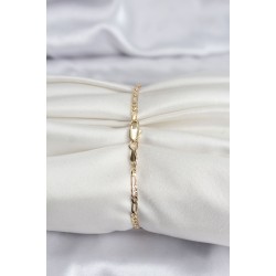 14K Gold Renk Kaplama Minimal Zincir Model CM Kadın Bileklik