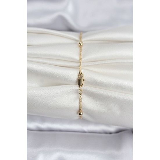 14K Gold Renk Kaplama Topçuklu Model CM Kadın Bileklik