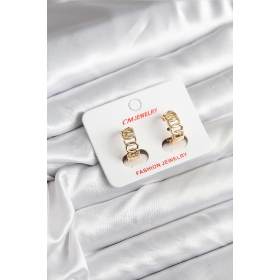 14K Gold Renk Kaplama Samanyolu Model CM Kadın Küpe