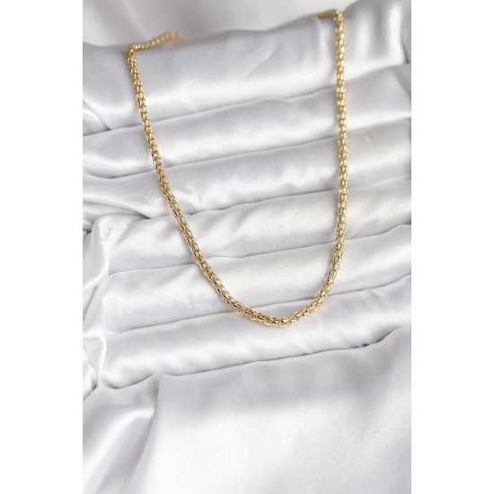 14K Gold Renk Kaplama Boru Zincir Model CM Kadın Kolye