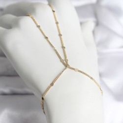 316L Çelik Gold Renk Parçalı Ezme Zincir Model Kadın Şahmeran