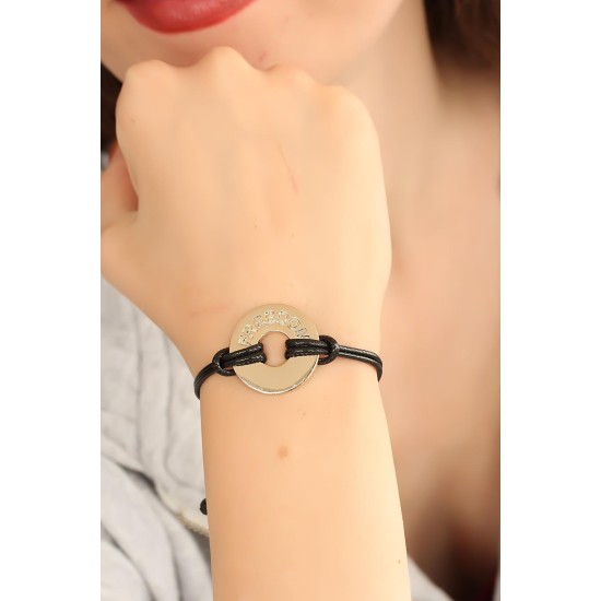 FREEDOM (Özgür) Siyah Deri İpli Unisex Mood Bileklik FREEDOM (Özgür) Siyah Deri İpli Unisex Mood Bileklik