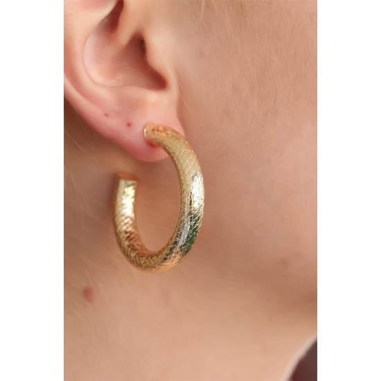Halka Gold Metal Bayan Küpe Halka Gold Metal Bayan Küpe