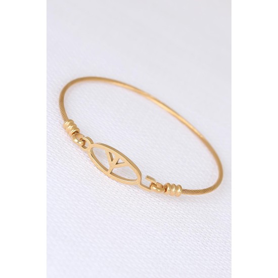 Gold Metal Çelik Figürlü Erkek Kelepçe Bileklik Gold Metal Çelik Figürlü Erkek Kelepçe Bileklik
